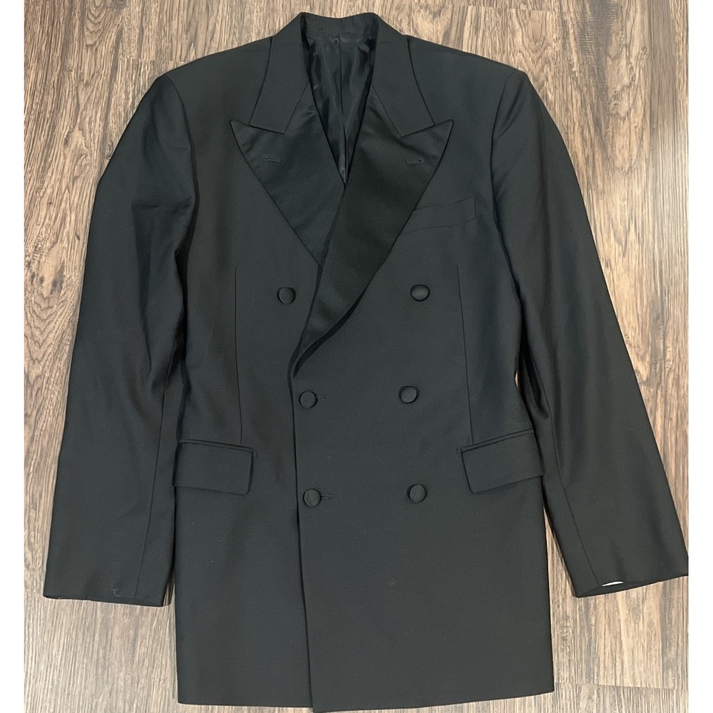 Lubiam 1911 120's Men's 100% Virgin Wool Blazer Size 40L  Color Black Italy